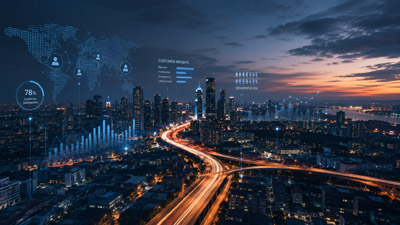 City with data highway